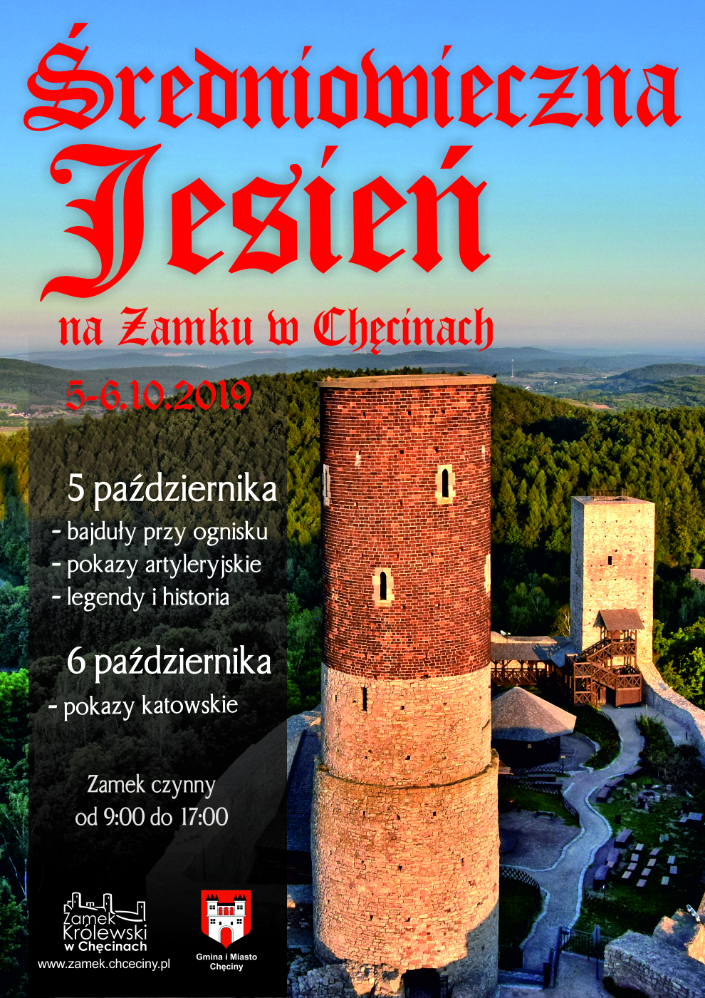 plakat sredniowieczna jesien zamek checiny