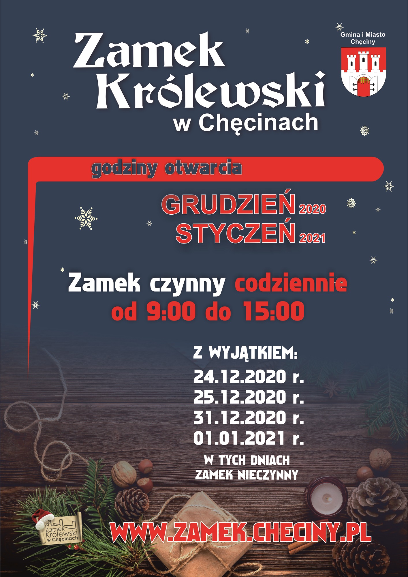 GRUDZIEN godz otwarcia zamek checiny2020